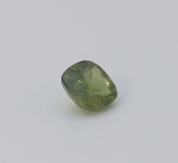 1.1ct Green Peridot SI1 Antique Cushion Shape (5.8x5.7x3.4 mm) Unheated gemstone from Sri Lanka