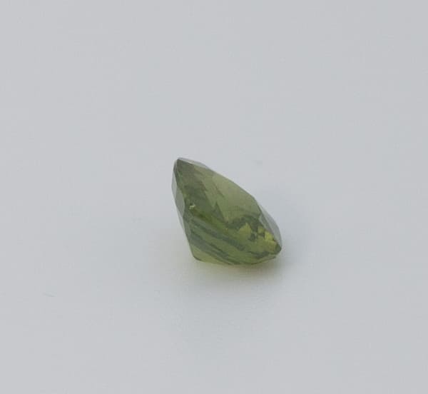 1.1ct Green Peridot SI1 Antique Cushion Shape (5.8x5.7x3.4 mm) Unheated gemstone from Sri Lanka