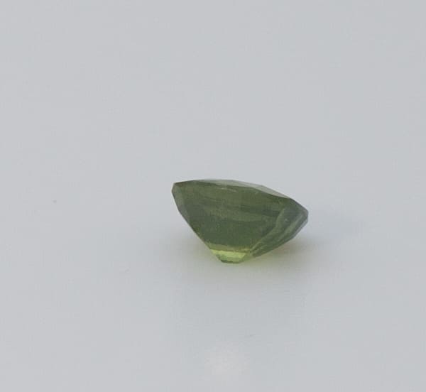 1.1ct Green Peridot SI1 Antique Cushion Shape (5.8x5.7x3.4 mm) Unheated gemstone from Sri Lanka