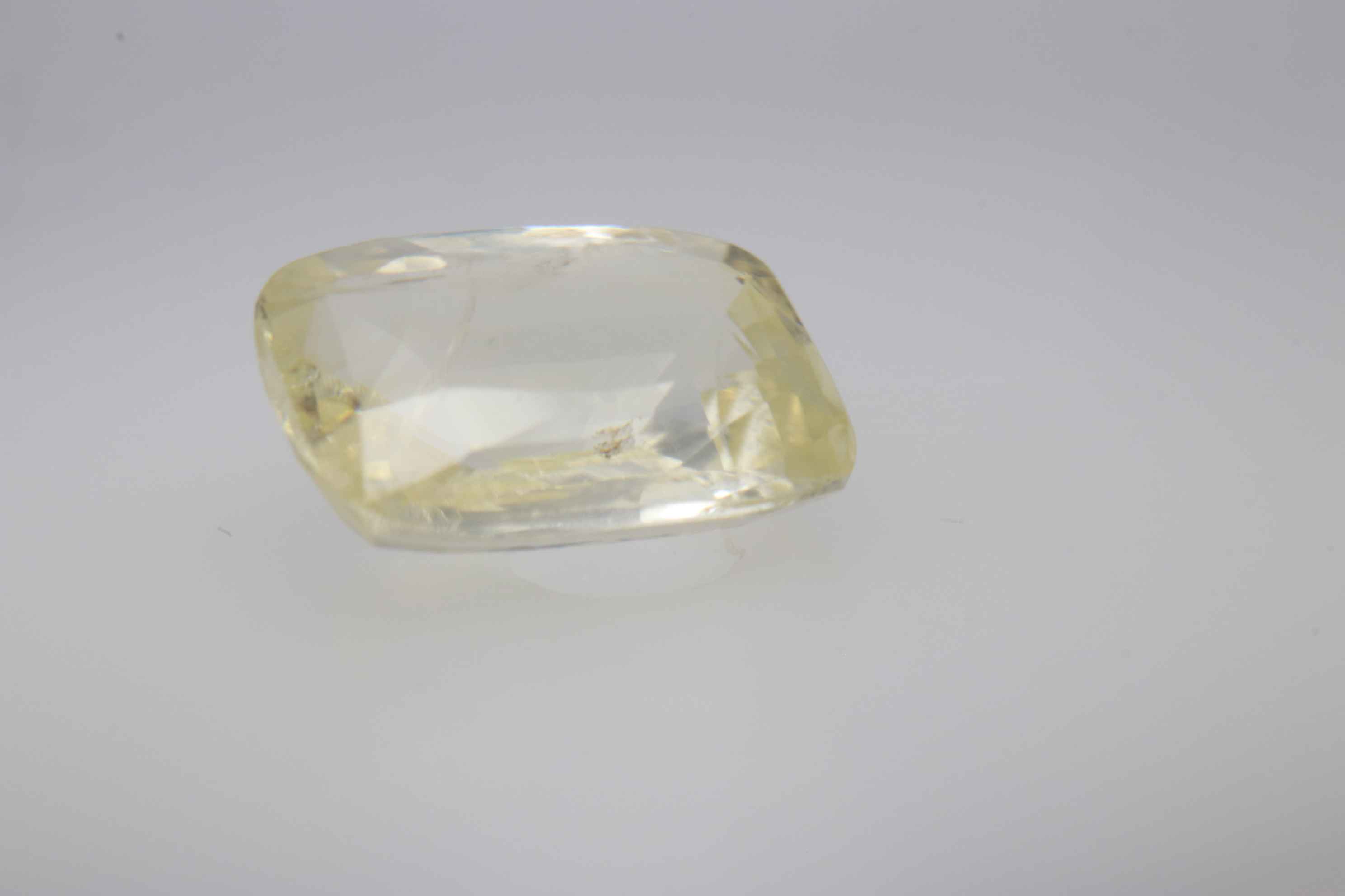 2ct Yellow Sapphire VVS1 Fancy Cushion Shape (8.7x6.4x3.2 mm) Unheated gemstone from Sri Lanka