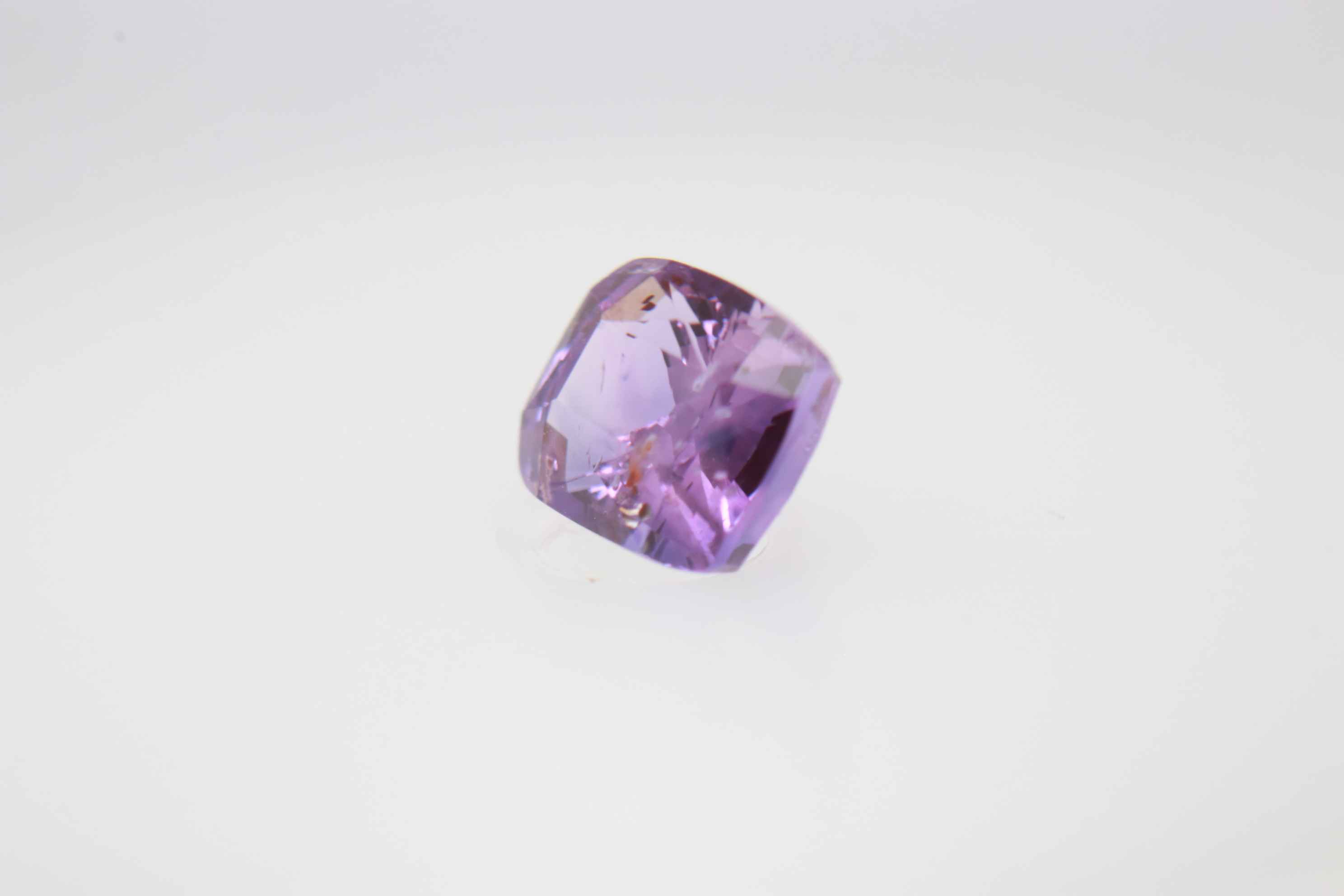 0.8ct Purple Sapphire Vs Fancy Cushion Shape (5.5x4.4x3.5 mm) Unheated gemstone from Sri Lanka