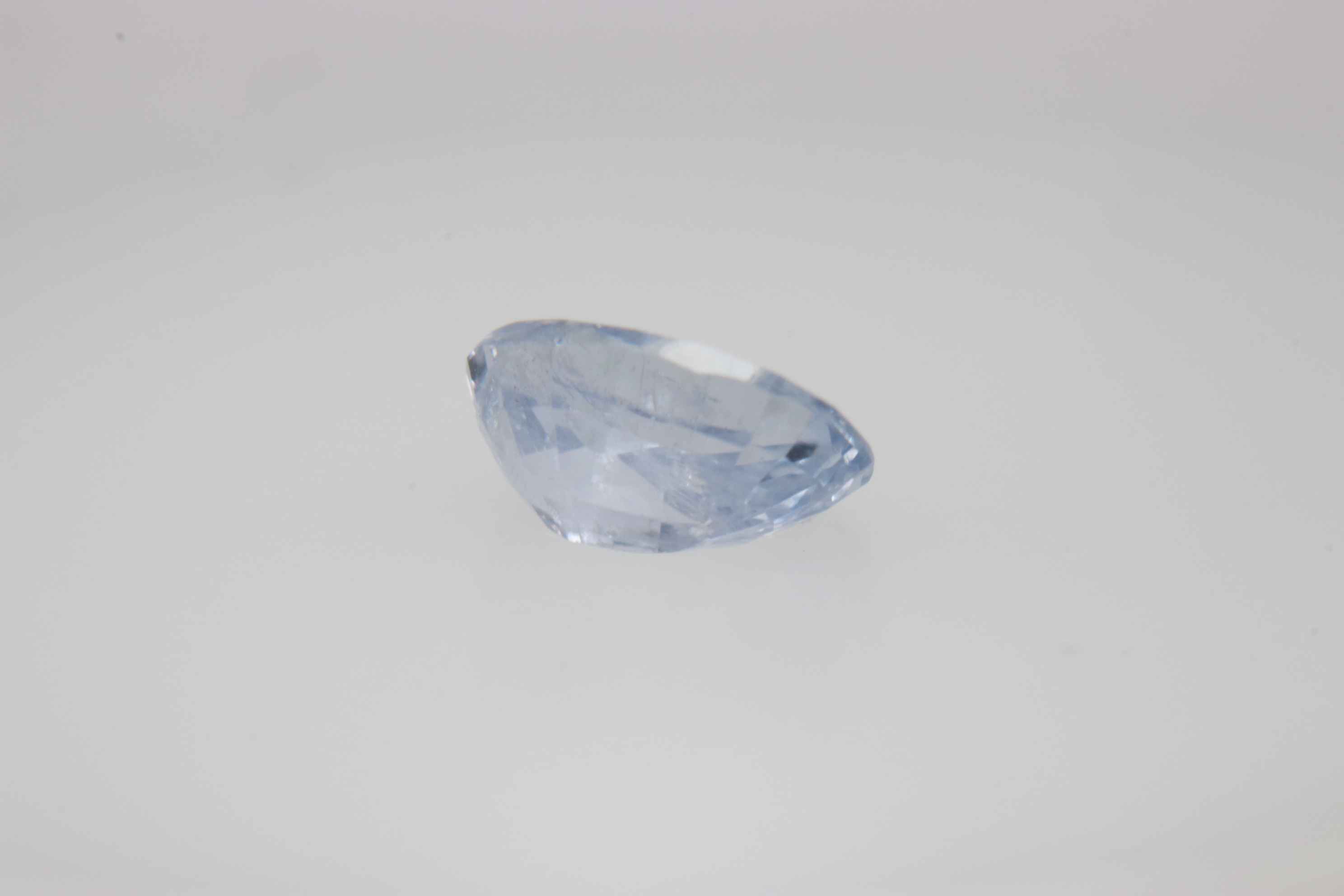 0.8ct Alice Blue Sapphire VVS Oval Shape (5.8x4.3x3 mm) Unheated gemstone from Sri Lanka
