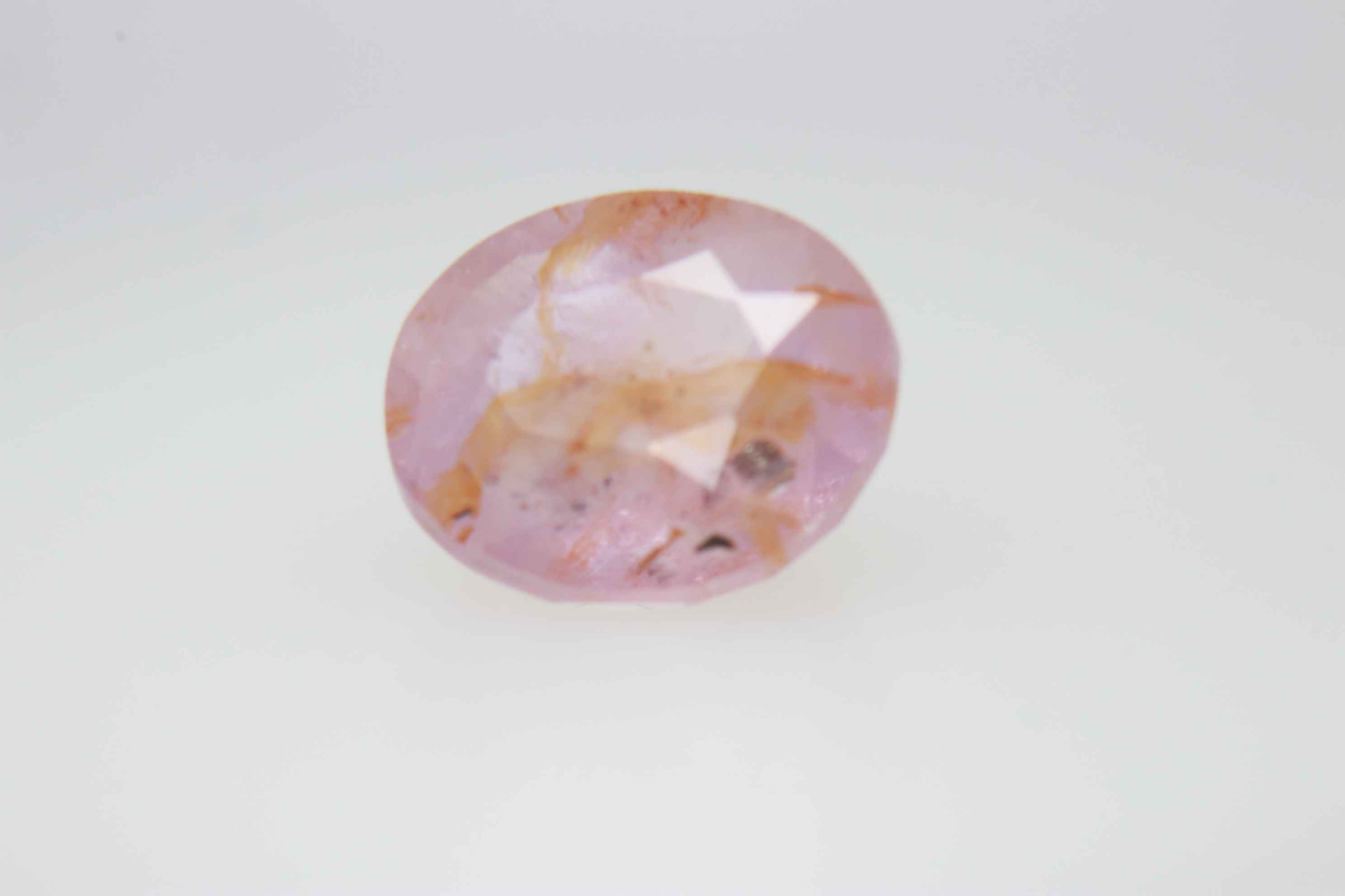 2.2ct Hot Pink Padparadscha Twinning wisp Oval Shape (7.8x6.8x4.5 mm) Unheated gemstone from Sri Lanka