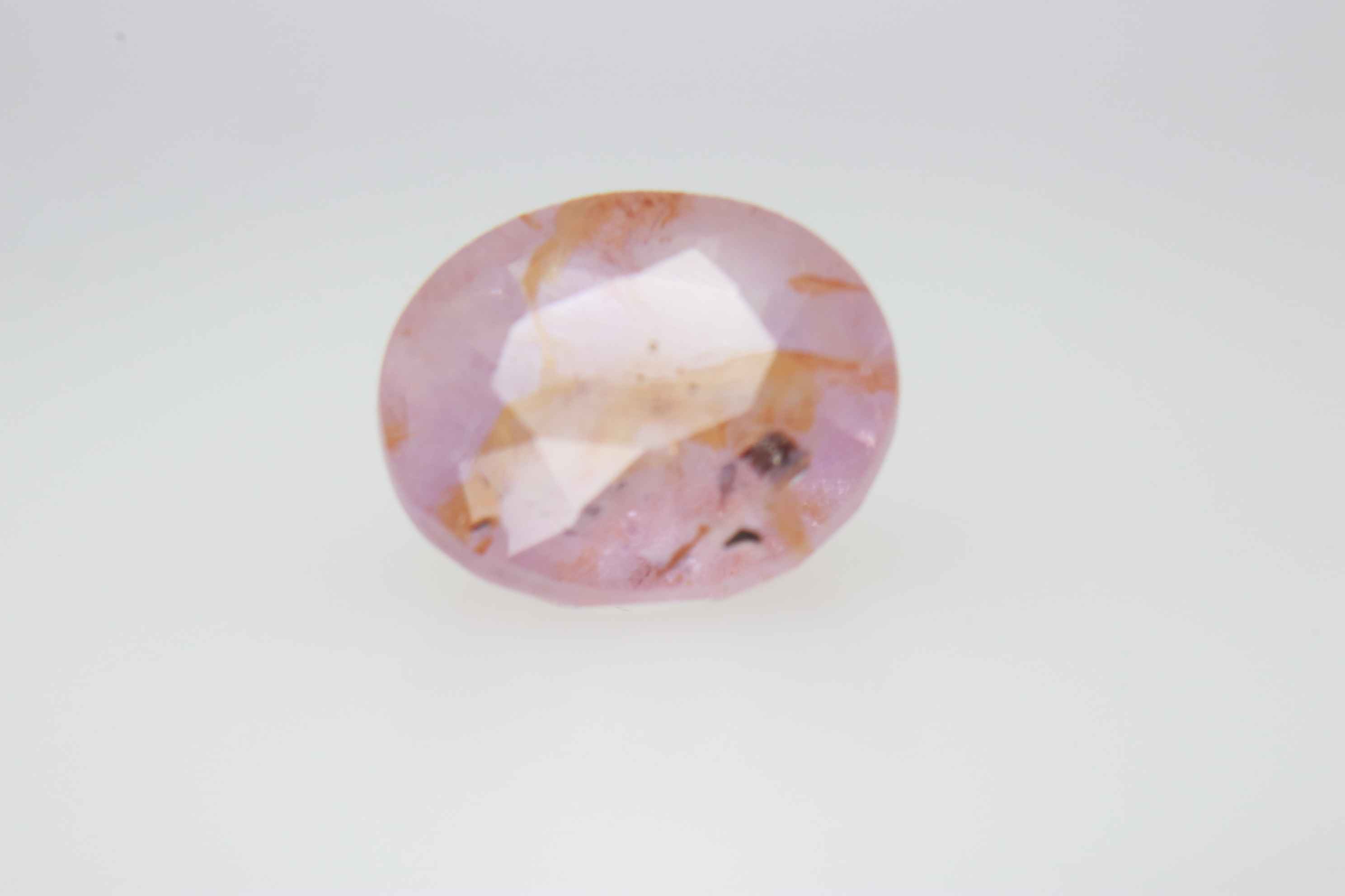 2.2ct Hot Pink Padparadscha Twinning wisp Oval Shape (7.8x6.8x4.5 mm) Unheated gemstone from Sri Lanka