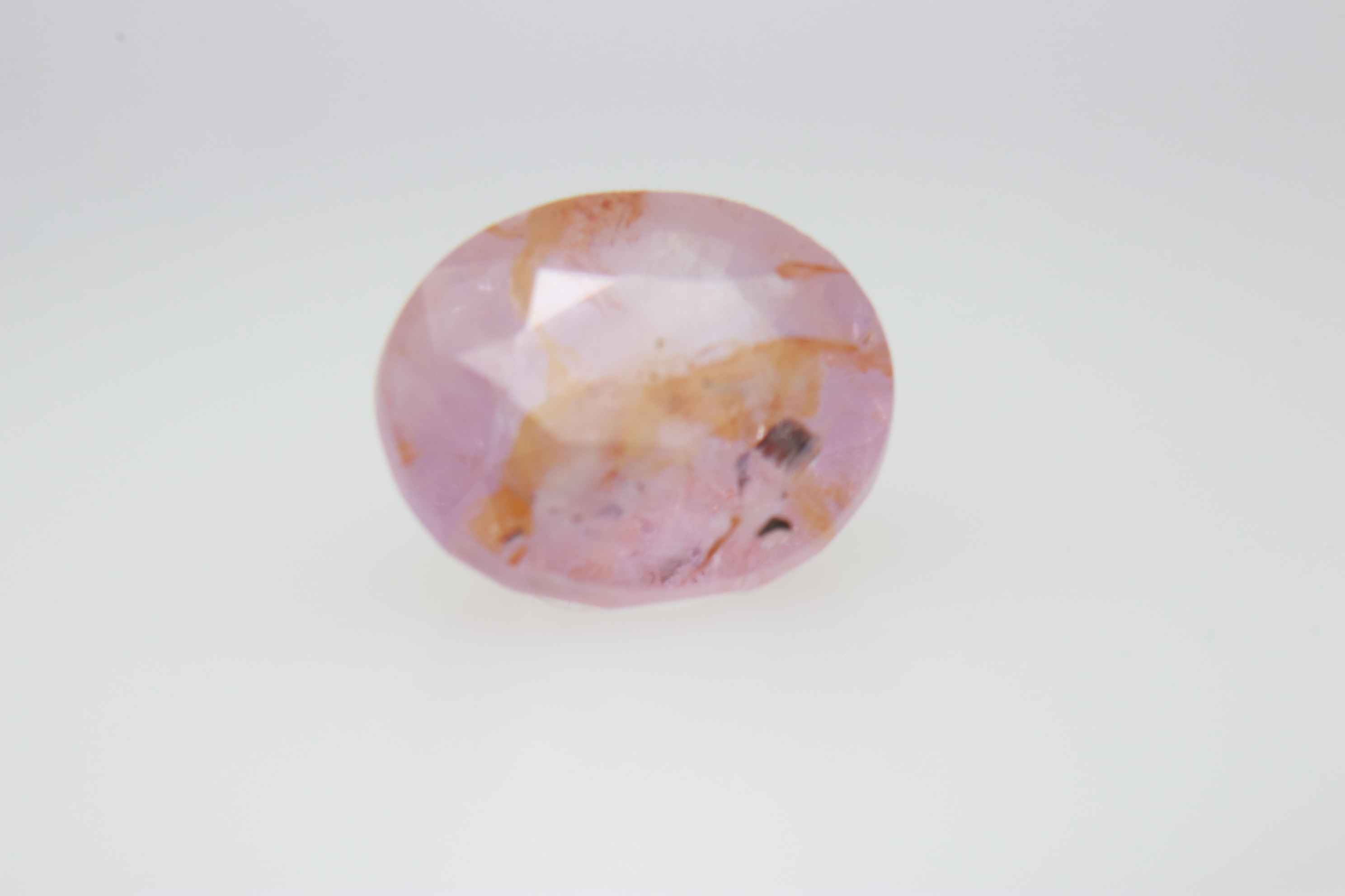 2.2ct Hot Pink Padparadscha Twinning wisp Oval Shape (7.8x6.8x4.5 mm) Unheated gemstone from Sri Lanka