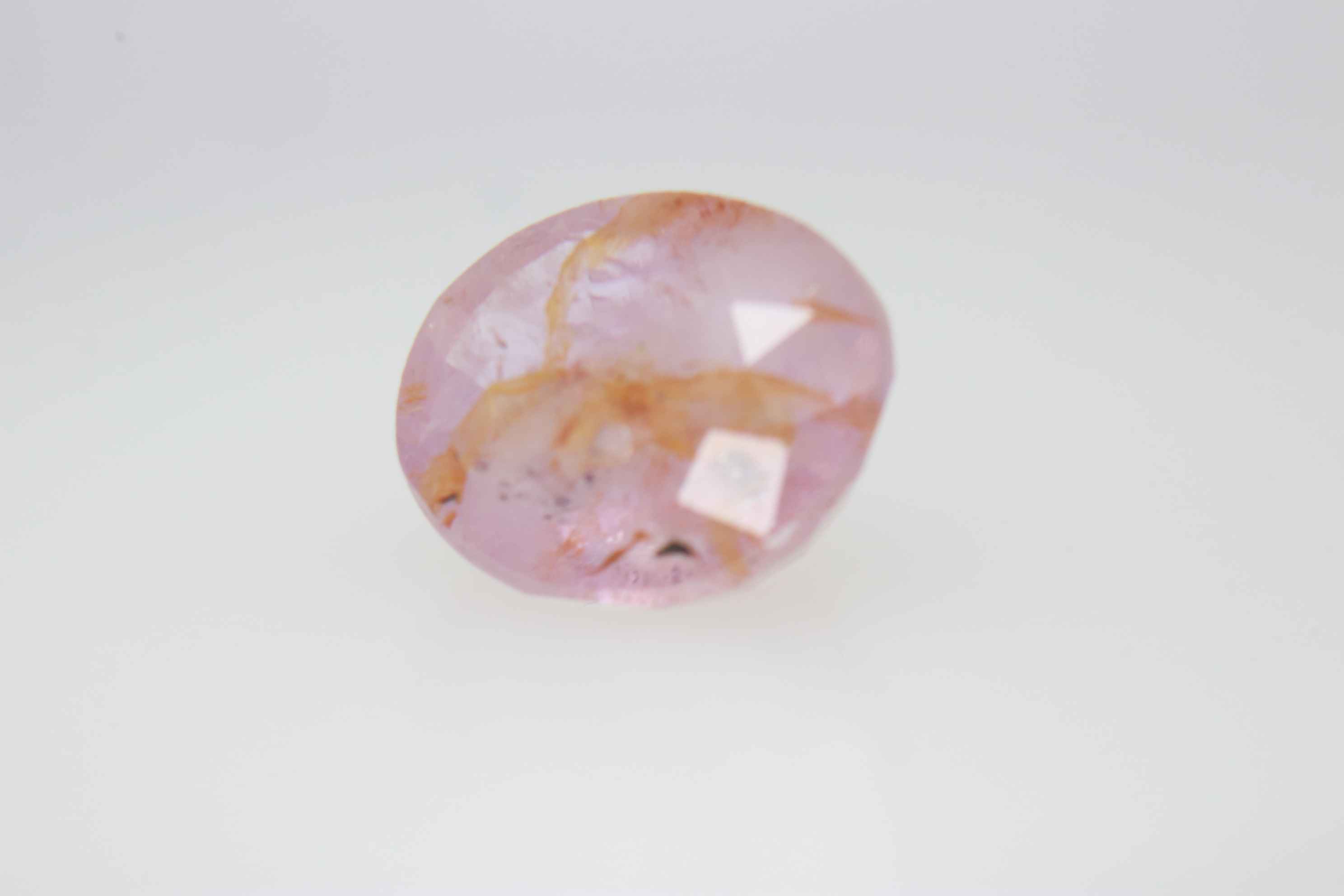 2.2ct Hot Pink Padparadscha Twinning wisp Oval Shape (7.8x6.8x4.5 mm) Unheated gemstone from Sri Lanka