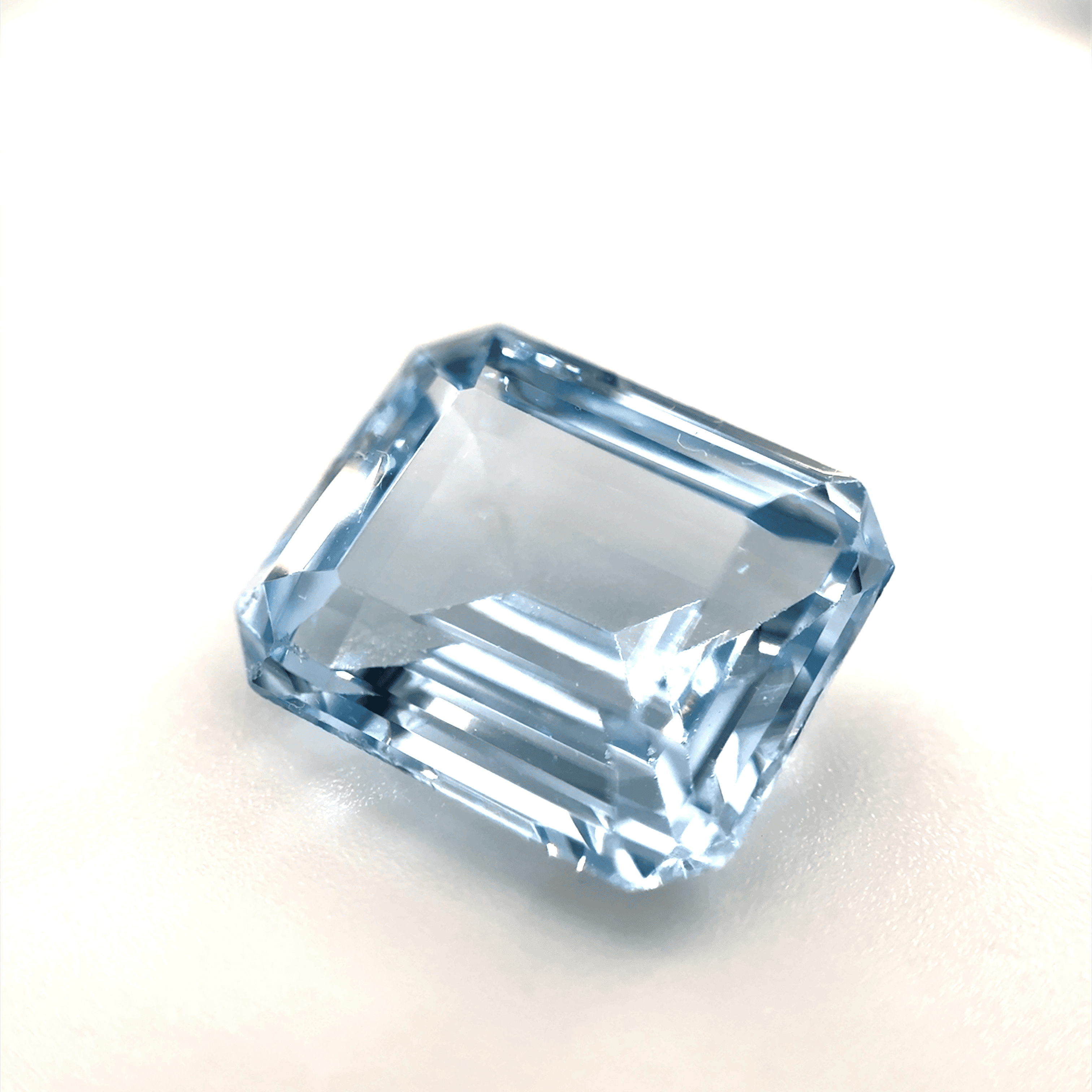 6.5ct Light Blue Spinel Flawless (fl) Emerald Shape (10x11.09x5.9 mm) Unheated gemstone from Sri Lanka