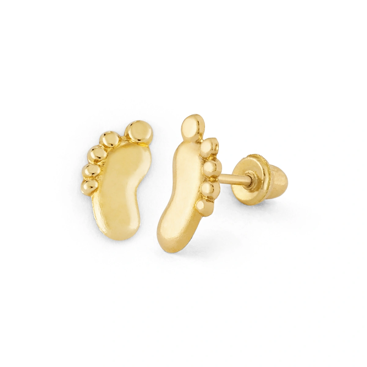 14K Gold Baby Footprint Stud Earrings (1737SB)