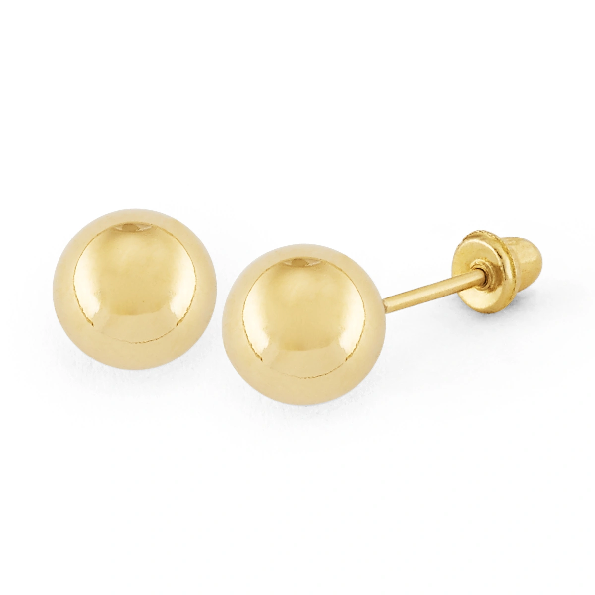 14K Gold Prominent Polished Ball Stud Earrings (237SB)