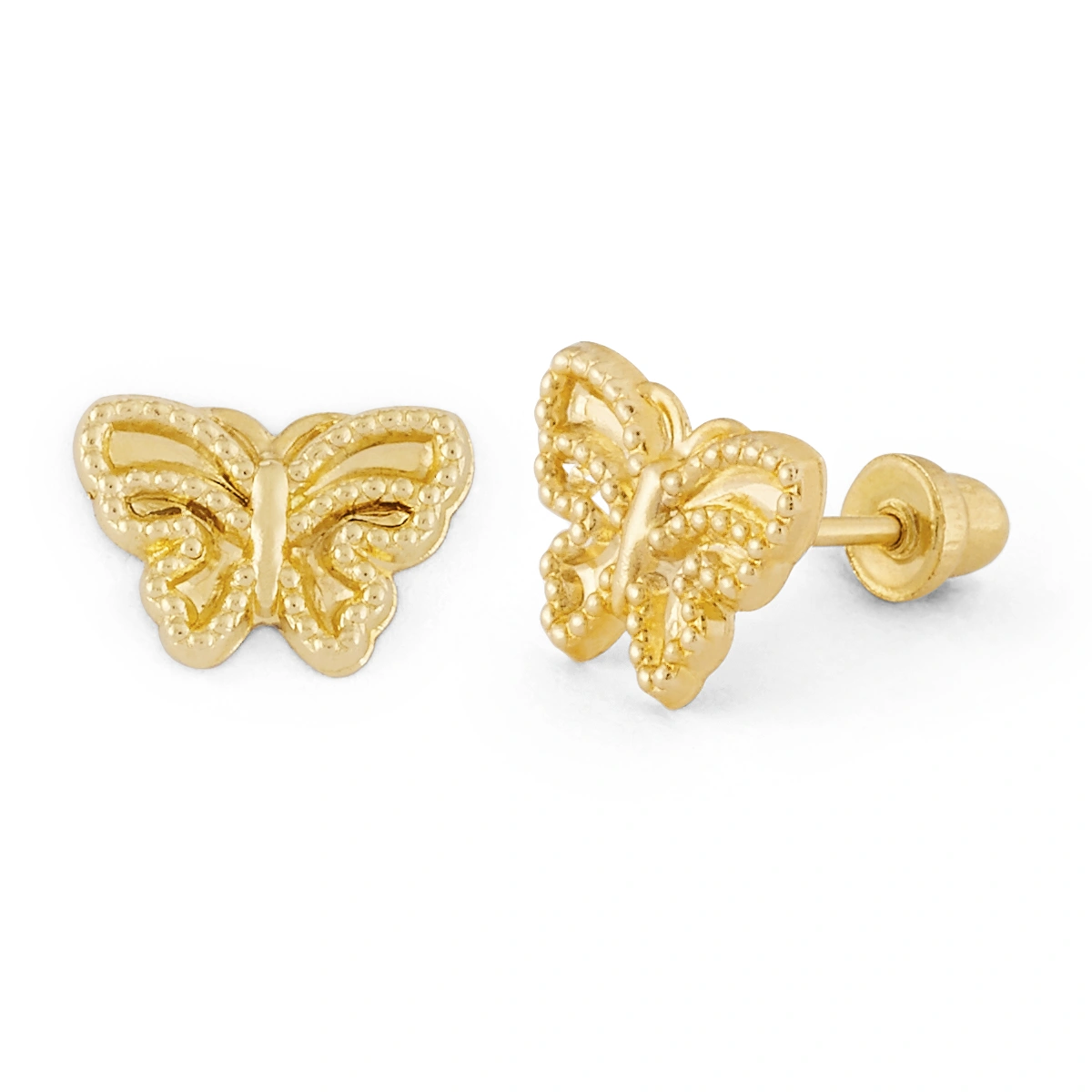 14K Gold Micro Butterfly Stud Earrings (1848SB)