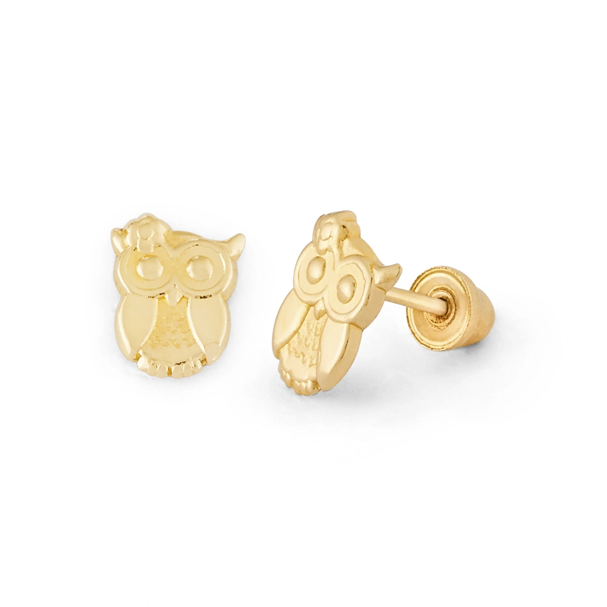 14K Gold Owl Stud Earrings (1868SB)