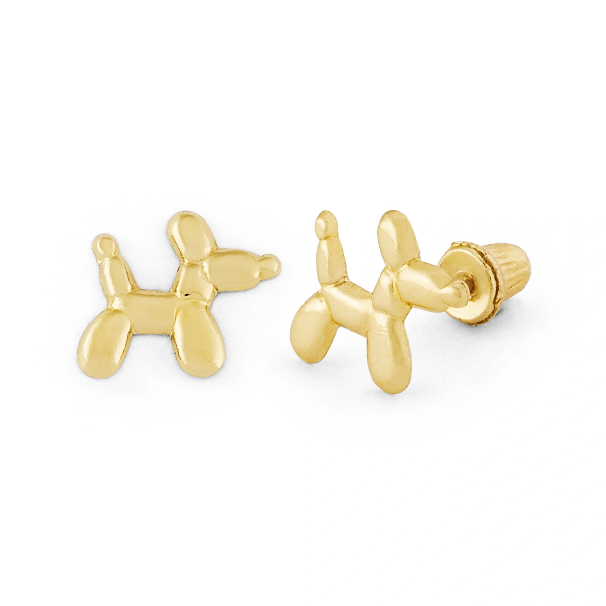 14K Gold Balloon Dog Stud Earrings (1971SB)