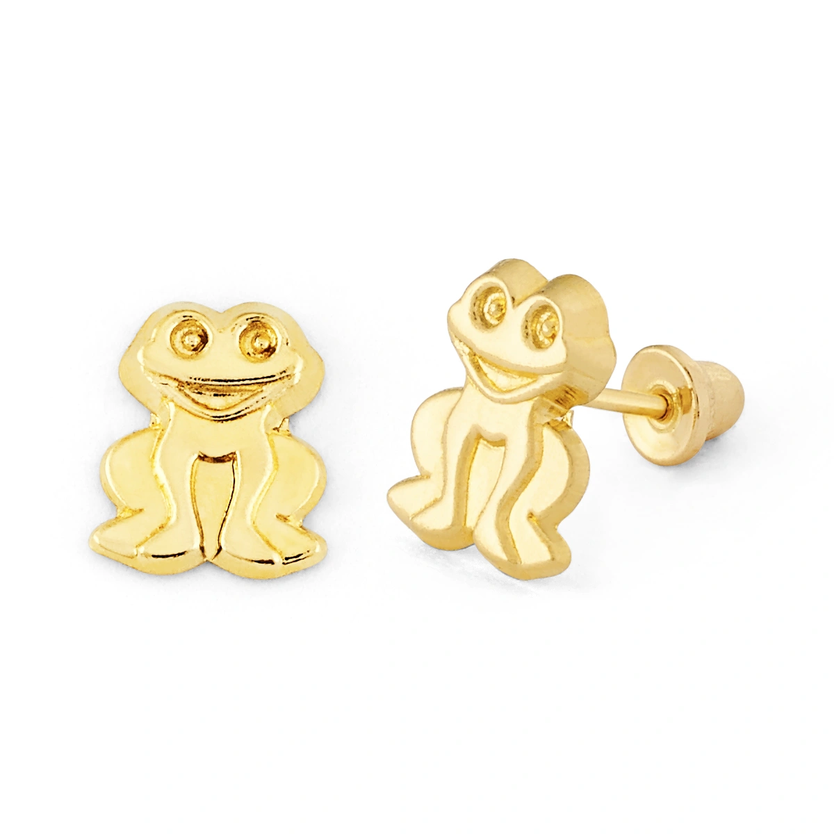 14K Gold Frog Stud Earrings (1990SB)