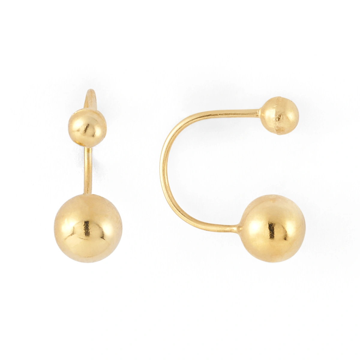 14K Gold Micro Double Ball Telephone Earrings (319MTEL)