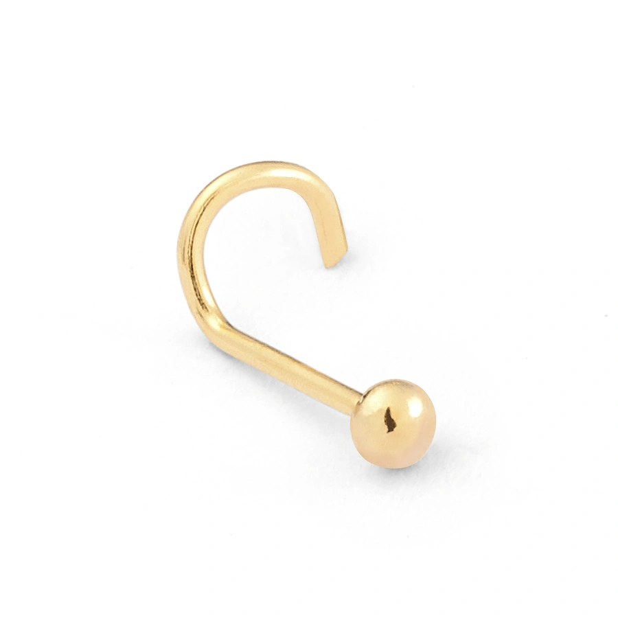 14K Gold Large Polished Ball Nose Stud (1135SNR)