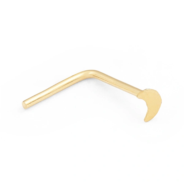 14K Gold Statement Crescent Moon Nose Stud (1142NR)