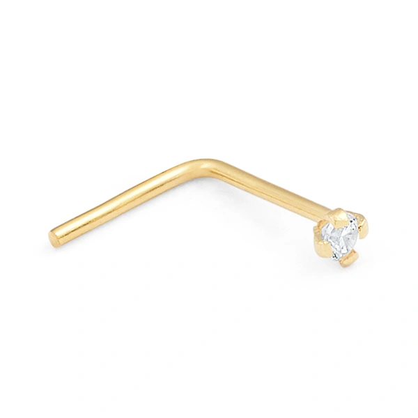 14K Gold Statement Prong-Set CZ Nose Stud (1147SNR)