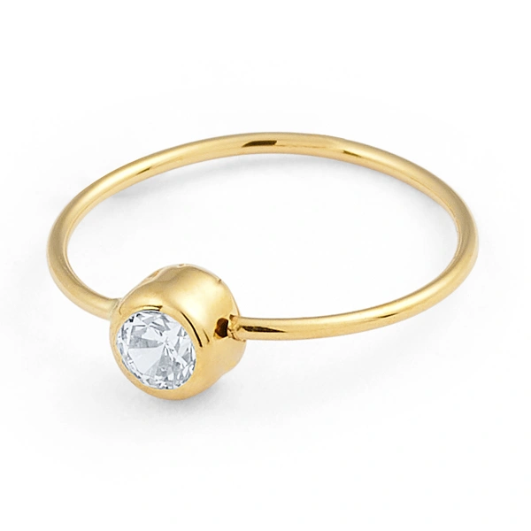 14K Gold Statement Bezel CZ Nose Hoop (1204NR)