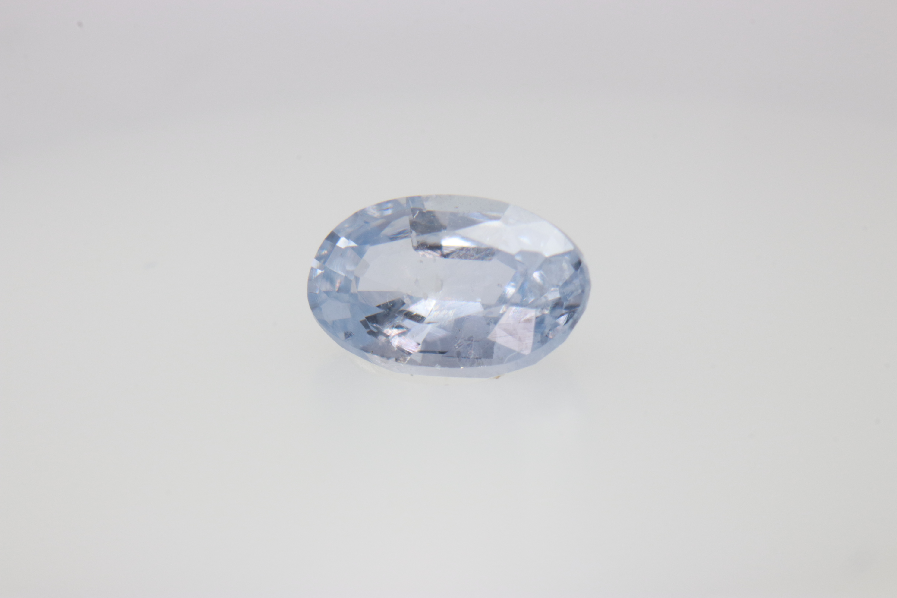 0.8ct Alice Blue Sapphire VVS Oval Shape (5.8x4.3x3 mm) Unheated gemstone from Sri Lanka