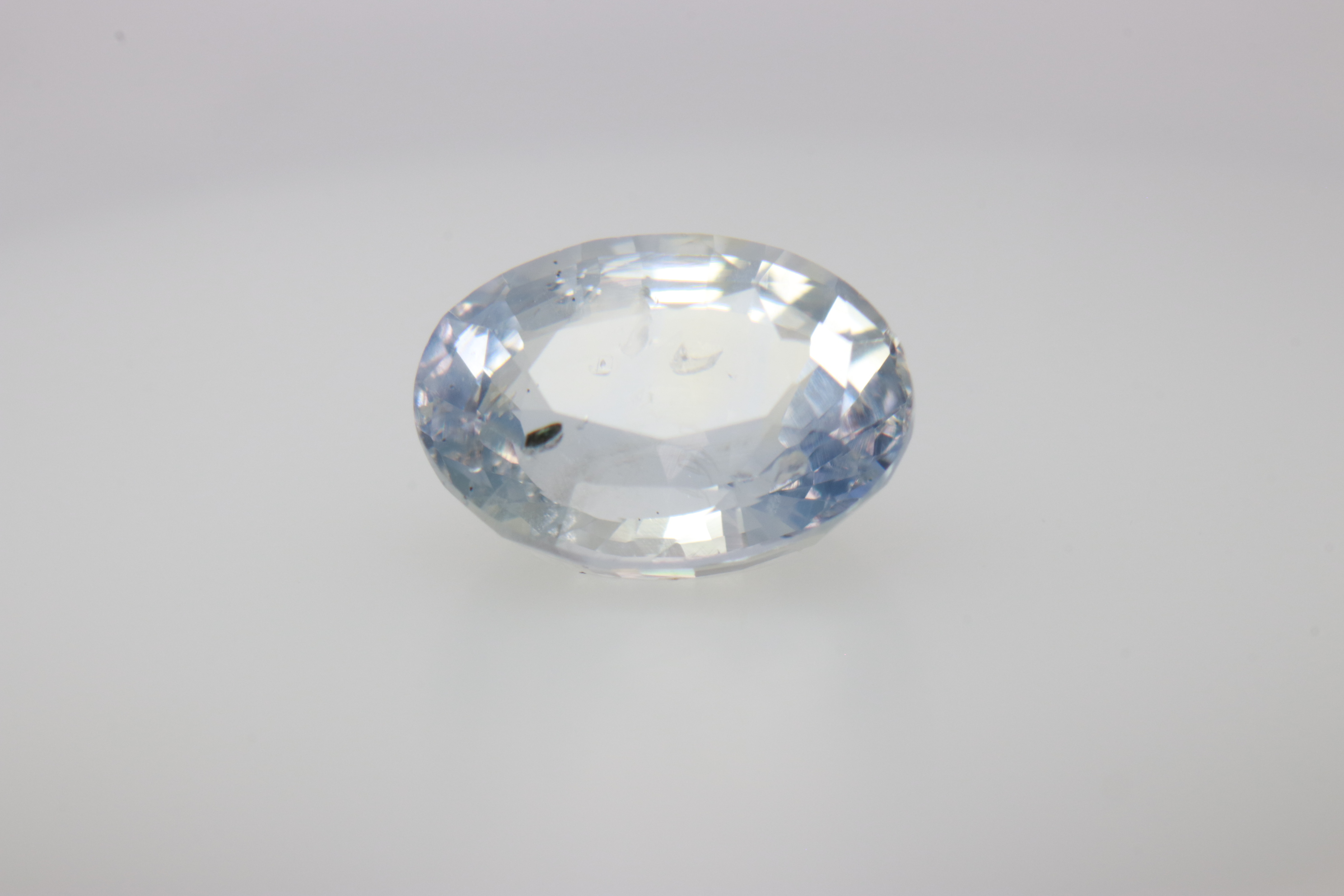 1.5ct Alice Blue Sapphire Vs1 Oval Shape (7.6x5.8x3.8 mm) Unheated gemstone from Sri Lanka