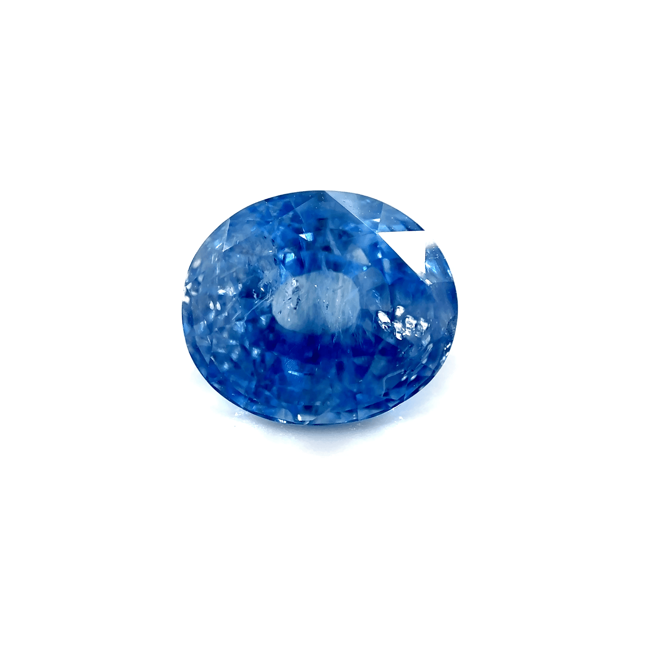 3.0ct Cornflower Blue Sapphire VSI Oval Shape (8.5x7.5x5.6 mm) Unheated gemstone from Sri Lanka