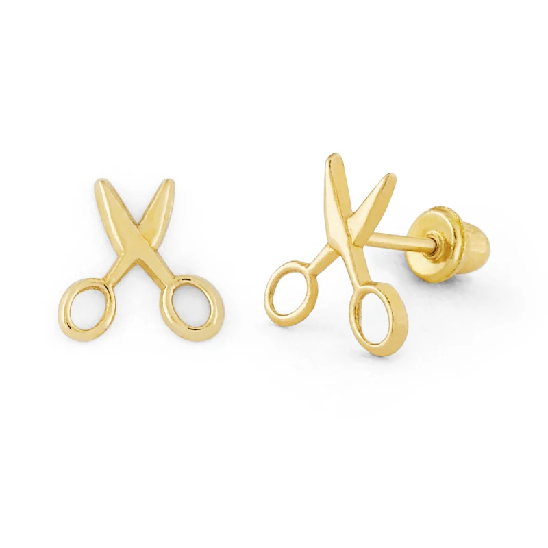 14K Gold Scissors Stud Earrings (1923SB)