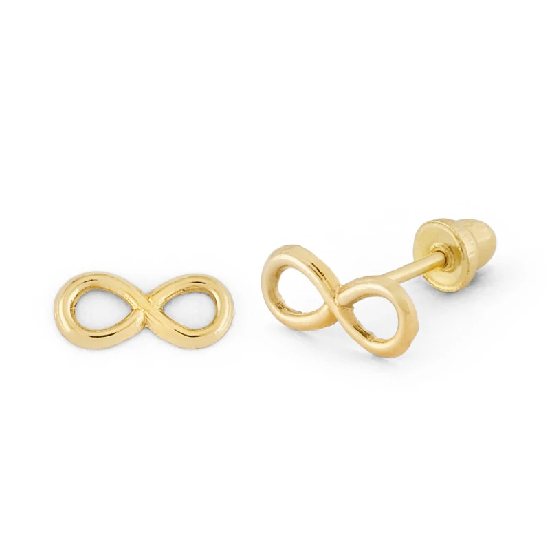 14K Gold Statement Infinity Stud Earrings (1957SB)