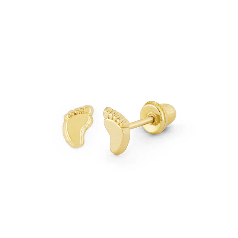 14K Gold Baby Feet Stud Earrings (1975SB)