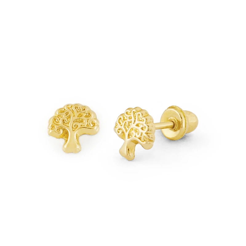 14K Gold Tree of Life Stud Earrings (1976SB)