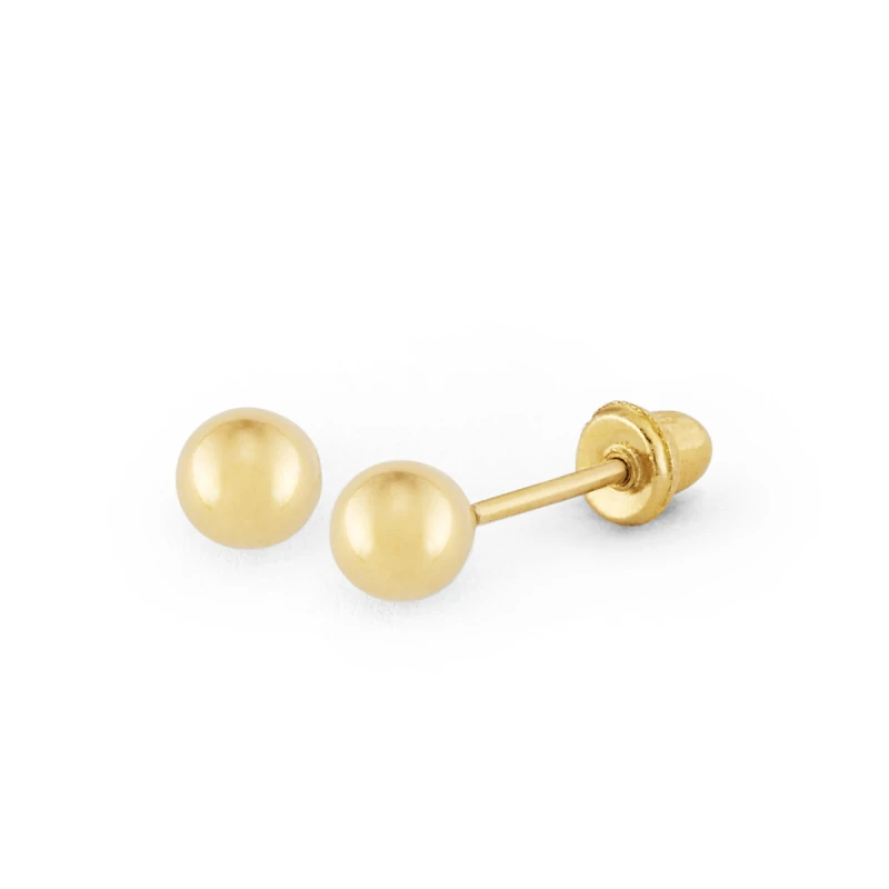 14K Gold Extra-Small Polished Ball Stud Earrings (234SB)