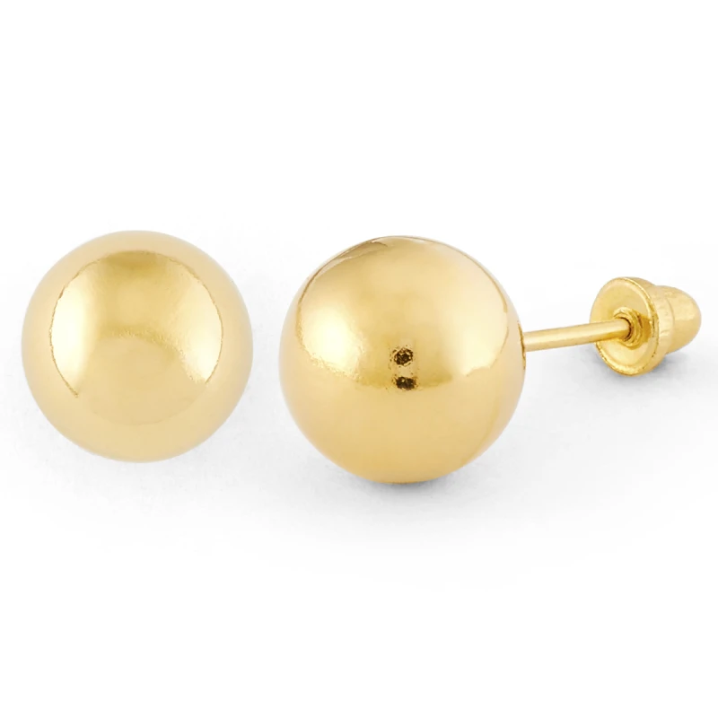 14K Gold Extra-Large Polished Ball Stud Earrings (238SB)