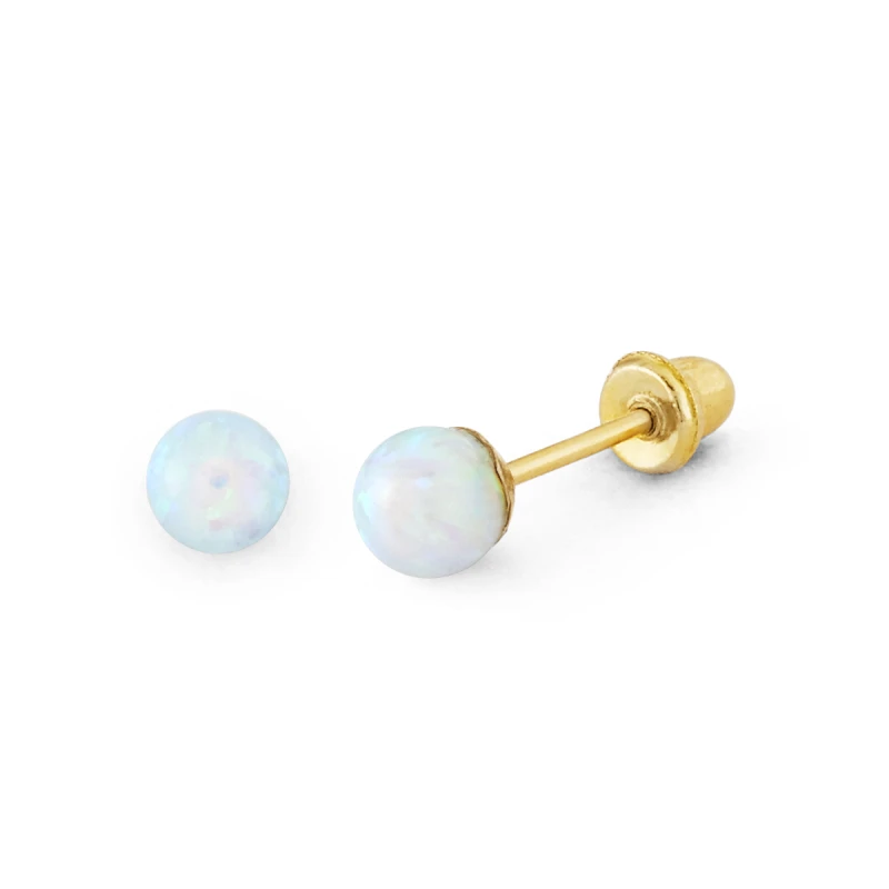 14K Gold Statement Opal Ball Stud Earrings (912SSB)