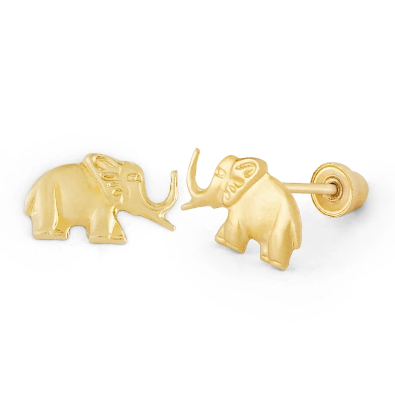 14K Gold Micro Elephant Stud Earrings (1082SB)