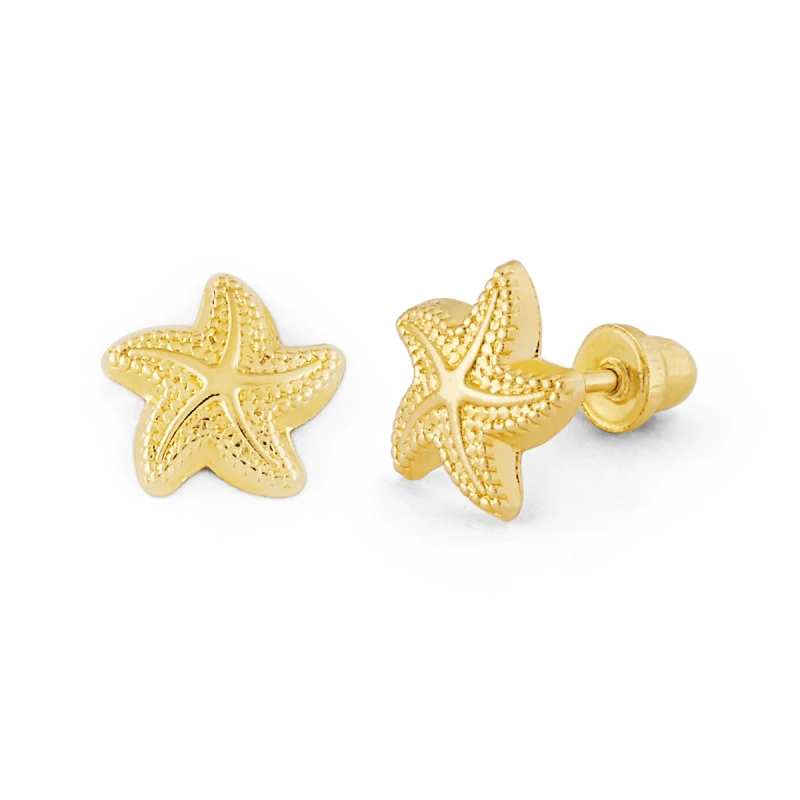 14K Gold Starfish Stud Earrings (1922SB)