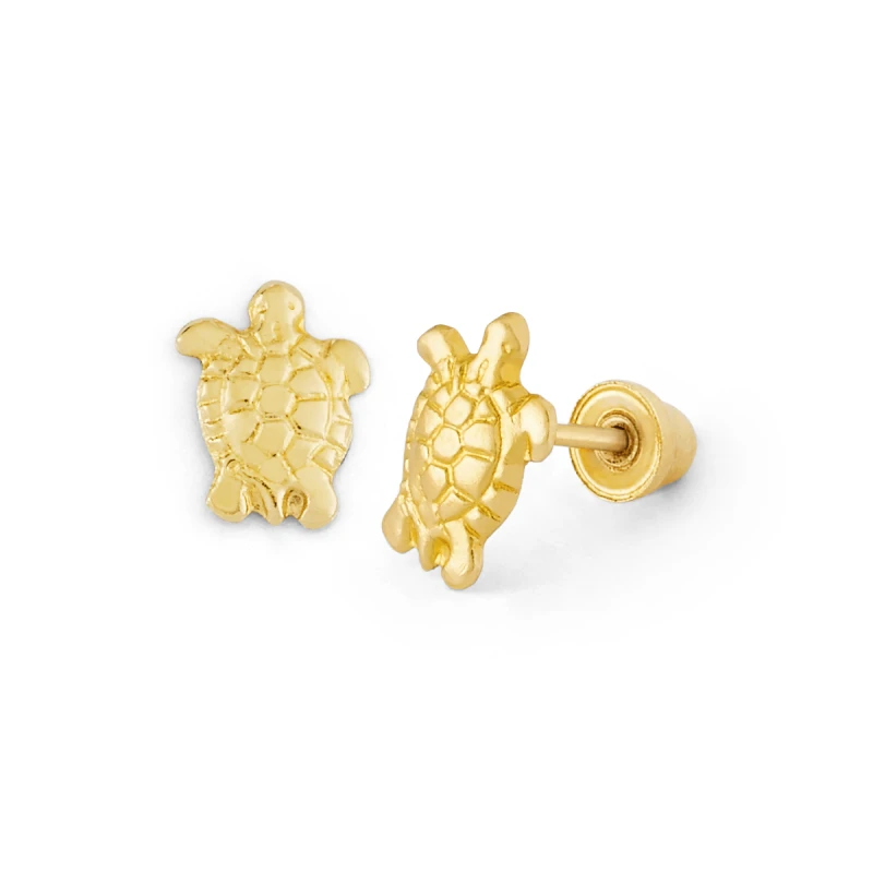 14K Gold Turtle Stud Earrings (931SB)