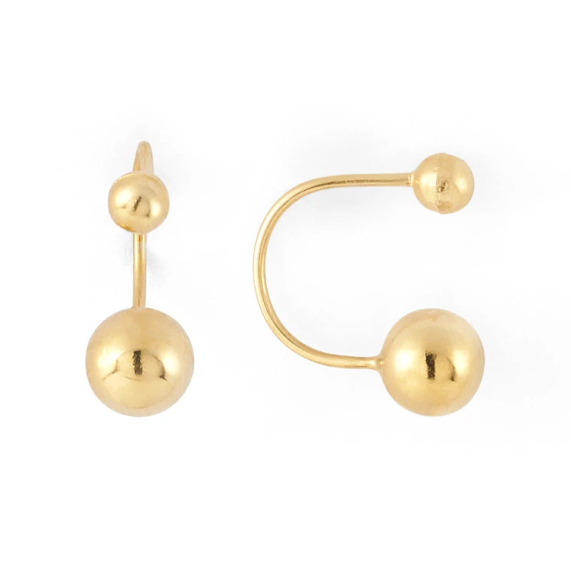 14K Gold Micro Double Ball Telephone Earrings (319MTEL)