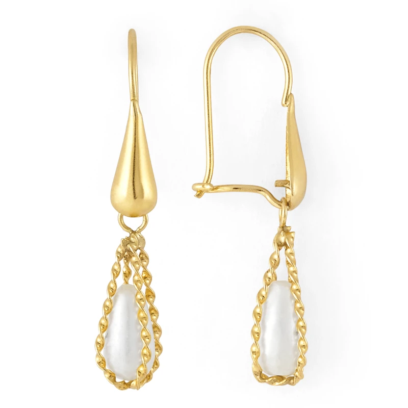 14K Gold Open Teardrop Wire Earrings (488SWB)
