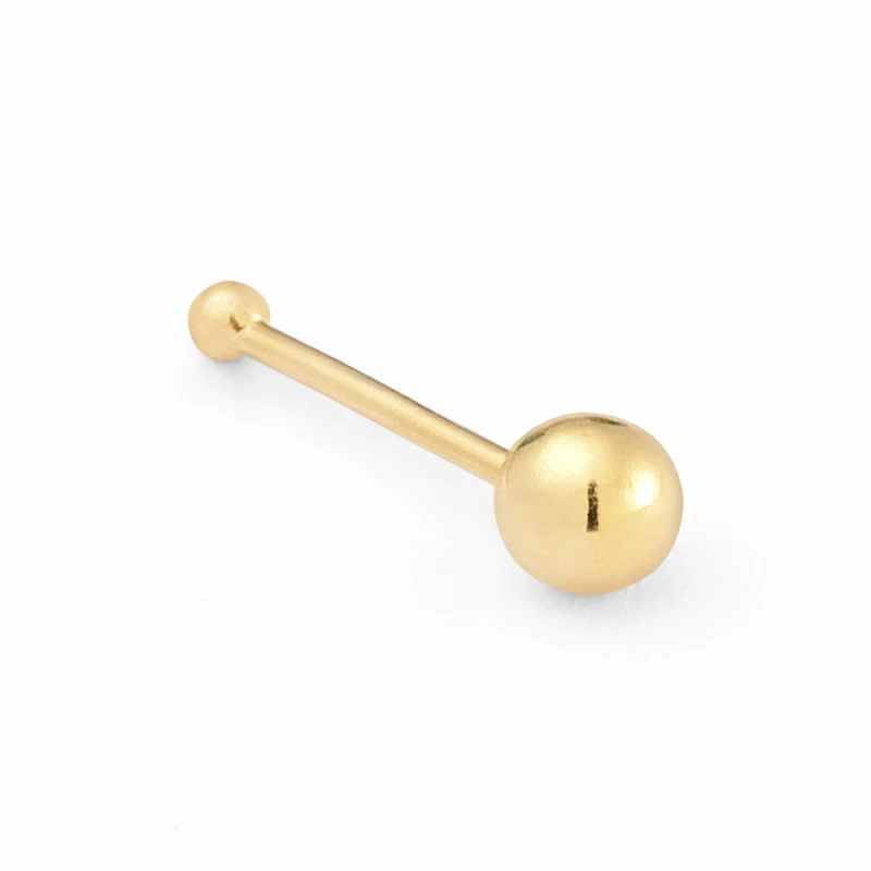 14K Gold Micro Polished Ball Nose Stud (1115LNR)