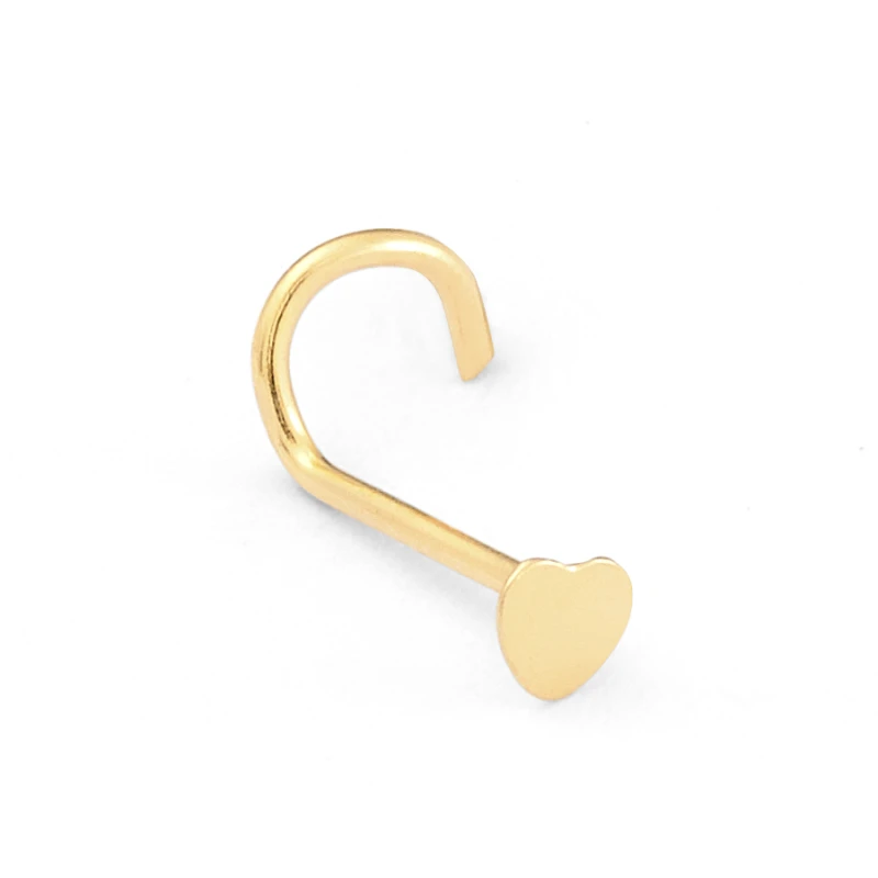 14K Gold Medium Heart Nose Stud (1130NR)