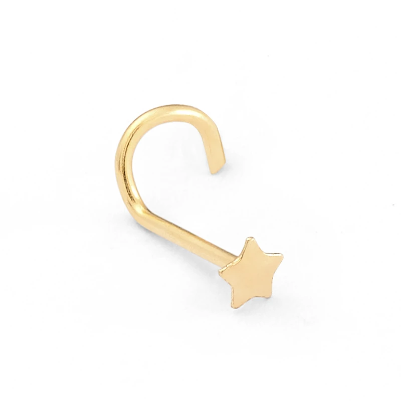 14K Gold Medium Star Nose Stud (1131NR)