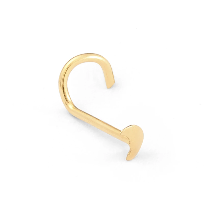 14K Gold Medium Crescent Moon Nose Stud (1132NR)