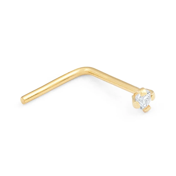 14K Gold Statement Prong-Set CZ Nose Stud (1147SNR)